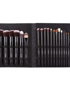18-Piece Black Makeup Brush Set with Powder Brush