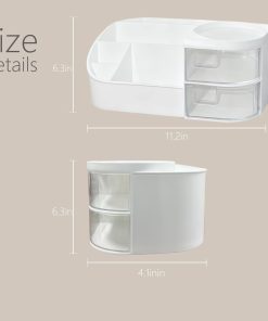 Alternative view of Spacious 2-Drawer Makeup Organiser with Stickers and Smooth Edges