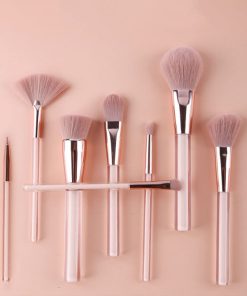 Portable 8-Piece Makeup Brush Set for Travel