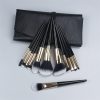 12-Piece Black and Gold Soft-Bristle Brush Set
