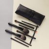 9-Piece Brush Set with Leather Travel Bag