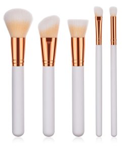 5-Piece Essential Brush Set for Lips, Eyes and Face