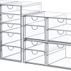 Set of 4 Clear 16-Drawer Acrylic Storage Organisers