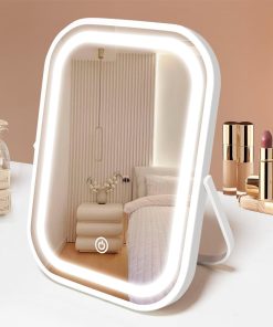 Portable LED Travel Mirror with 1200mAh Battery, Dimming