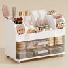 Compact 2-Drawer Vanity Organiser with Brush Holder, White