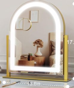 Alternative view of Gold Arched 43.7 cm LED Mirror with 10X Magnifier