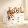 White Organiser with Drawers and Brush Holder for Vanity