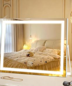 Gold 32 x 38 cm LED Makeup Mirror, 3-Colour Touch Dimming