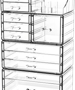 Clear Stackable Acrylic Organiser with 11 Drawers