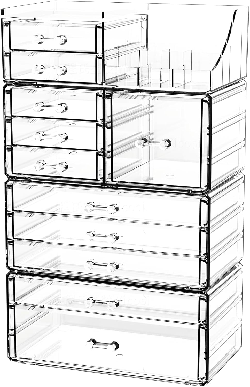 Clear Stackable Acrylic Organiser with 11 Drawers