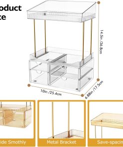 Alternative view of 4-Tier Clear Cosmetic Organiser with 4 Drawers