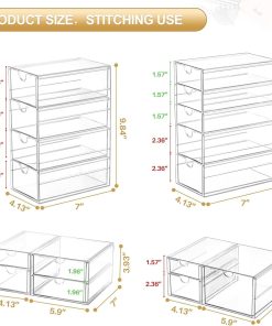 Alternative view of Set of 4 Clear 16-Drawer Acrylic Storage Organisers