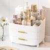 White 3-Tier Skincare Organiser with Drawer, Non-Slip Base