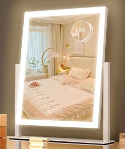 Gold Arched 43.7 cm LED Mirror with 10X Magnifier