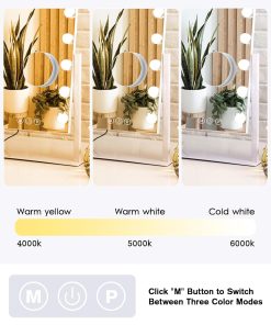 Alternative view of White Lighted Mirror, 9 LEDs, 10X Magnifier, 30 x 35.5 cm