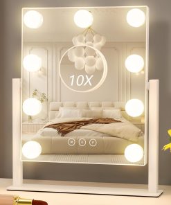 Cordless Round LED Mirror, 1200mAh, 3-Colour Dimming